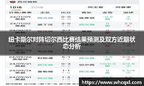 纽卡斯尔对阵切尔西比赛结果预测及双方近期状态分析